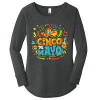 Cinco De Mayo Funny Mexican Sombrero Maracas With Tacos Women's Perfect Tri Tunic Long Sleeve Shirt