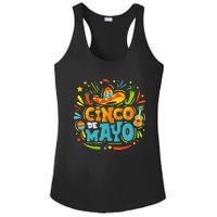 Cinco De Mayo Funny Mexican Sombrero Maracas With Tacos Ladies PosiCharge Competitor Racerback Tank