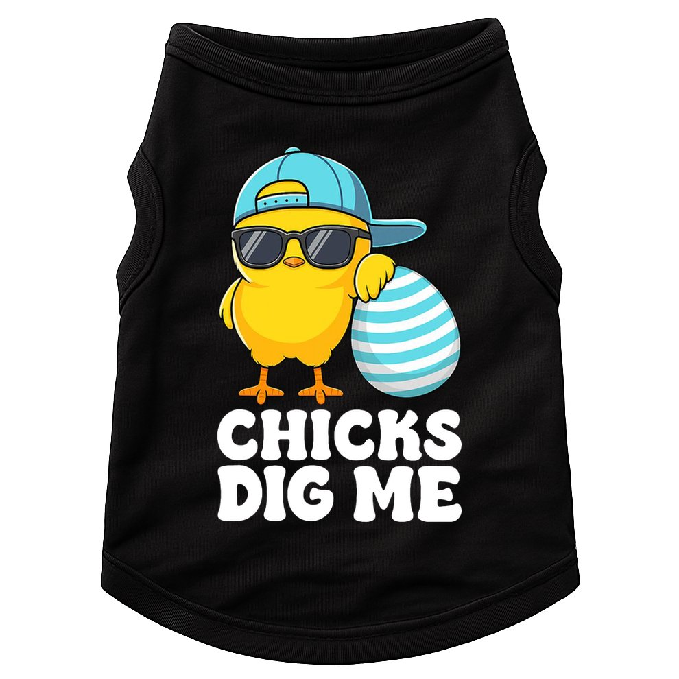 Chicks Dig Me Easter Happy Easter Funny Doggie Tank
