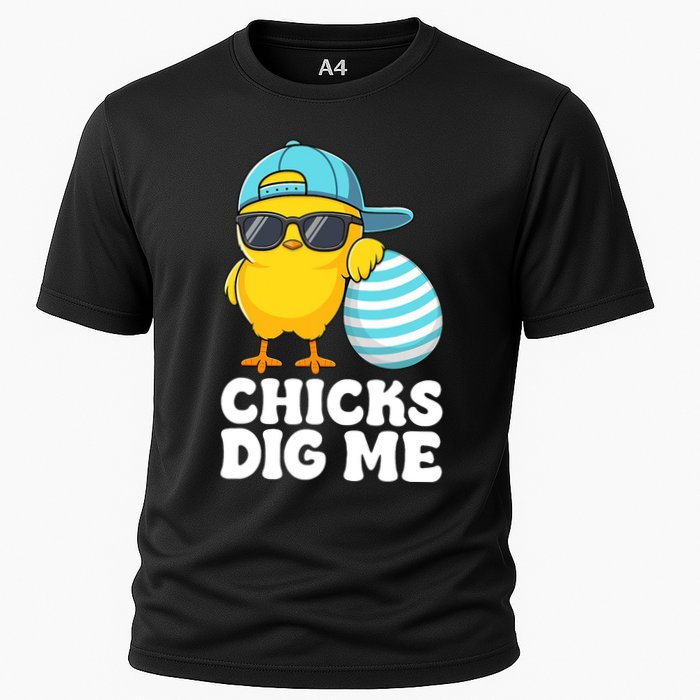 Chicks Dig Me Easter Happy Easter Funny Cooling Performance Crew T-Shirt