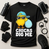 Chicks Dig Me Easter Happy Easter Funny Cooling Performance Crew T-Shirt