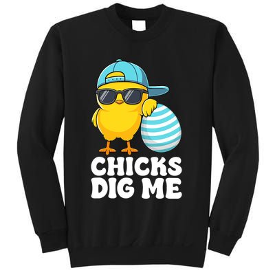 Chicks Dig Me Easter Happy Easter Funny Sweatshirt