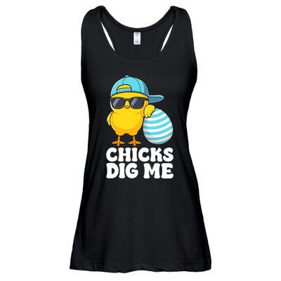 Chicks Dig Me Easter Happy Easter Funny Ladies Essential Flowy Tank