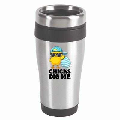 Chicks Dig Me Easter Happy Easter Funny 16oz Travel Tumbler