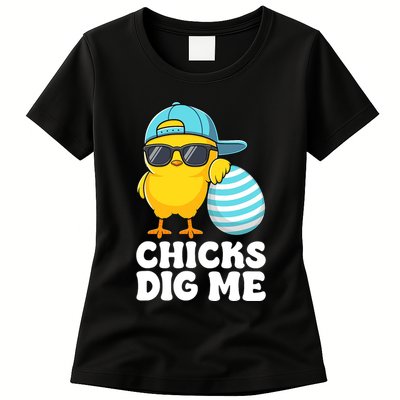 Chicks Dig Me Easter Happy Easter Funny Womens T-Shirt