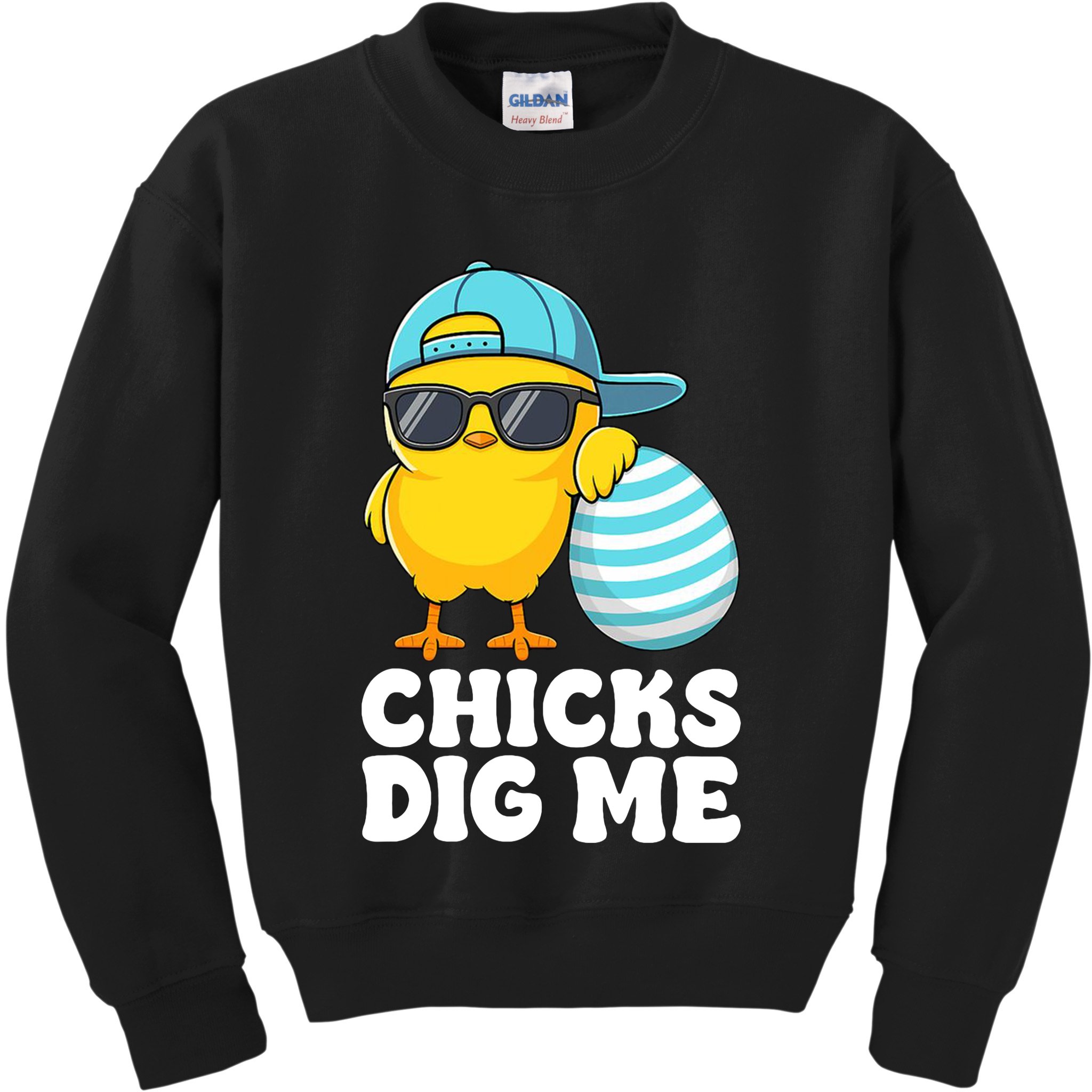 Chicks Dig Me Easter Happy Easter Funny Kids Sweatshirt