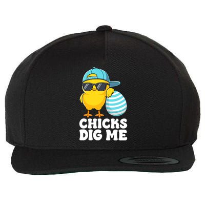 Chicks Dig Me Easter Happy Easter Funny Wool Snapback Cap