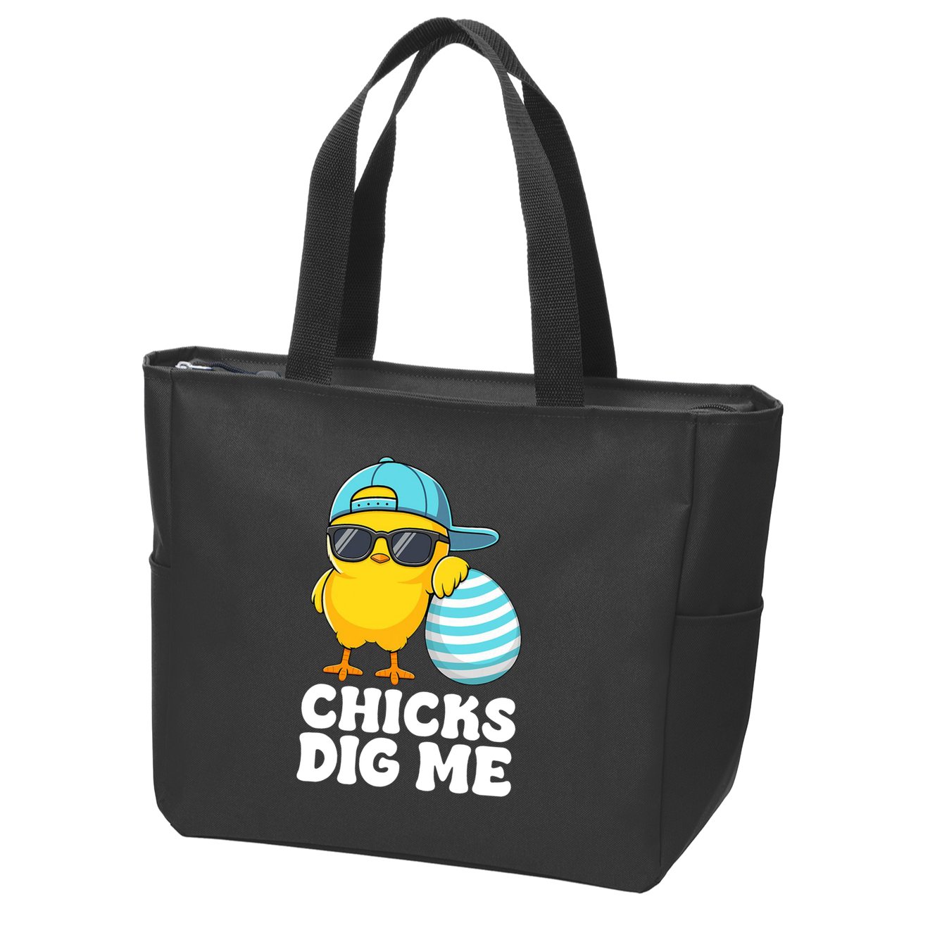 Chicks Dig Me Easter Happy Easter Funny Zip Tote Bag