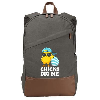 Chicks Dig Me Easter Happy Easter Funny Cotton Canvas Backpack