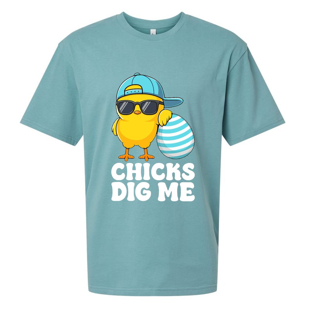 Chicks Dig Me Easter Happy Easter Funny Sueded Cloud Jersey T-Shirt