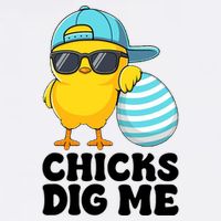 Chicks Dig Me Easter Happy Easter Funny Garment-Dyed Sweatshirt