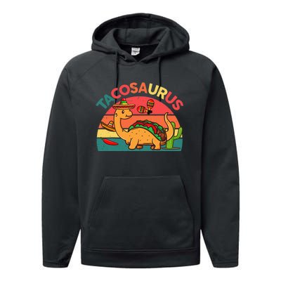 Cinco De Mayo Taco Dinosaur Tacosaurus Performance Fleece Hoodie