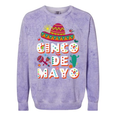 Cinco De Mayo Mexican Fiesta 5 De Mayo Colorblast Crewneck Sweatshirt