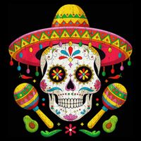 Cinco De Mayo Skull With Sombrero Hat Cooling Performance Long Sleeve Crew