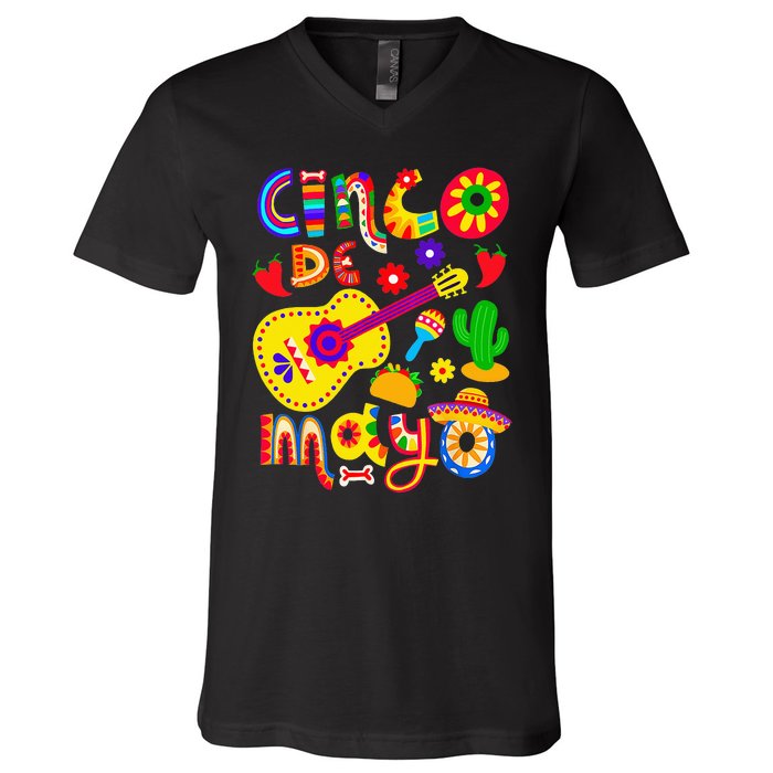 Cinco De Mayo Mexican Fiesta 5 De Mayo V-Neck T-Shirt