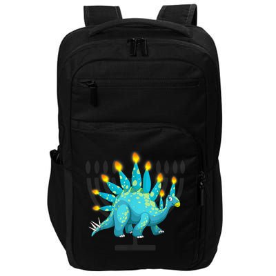 Cute Dinosaur Menorasaurus Hanukkah Stegosaurus Chanukah Kid Impact Tech Backpack