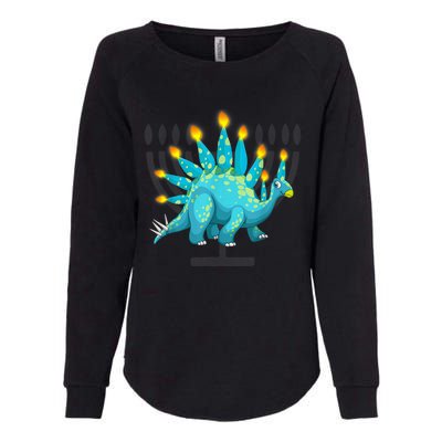 Cute Dinosaur Menorasaurus Hanukkah Stegosaurus Chanukah Kid Womens California Wash Sweatshirt