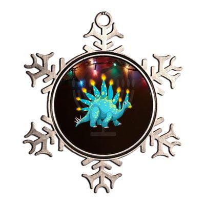 Cute Dinosaur Menorasaurus Hanukkah Stegosaurus Chanukah Kid Metallic Star Ornament