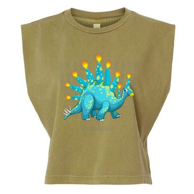 Cute Dinosaur Menorasaurus Hanukkah Stegosaurus Chanukah Kid Garment-Dyed Women's Muscle Tee