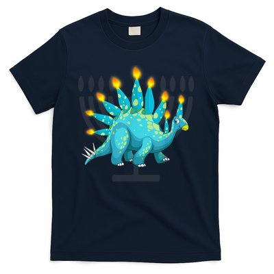 Cute Dinosaur Menorasaurus Hanukkah Stegosaurus Chanukah Kid T-Shirt
