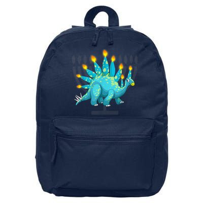 Cute Dinosaur Menorasaurus Hanukkah Stegosaurus Chanukah Kid 16 in Basic Backpack