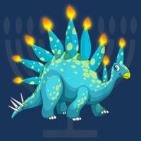 Cute Dinosaur Menorasaurus Hanukkah Stegosaurus Chanukah Kid 16 in Basic Backpack