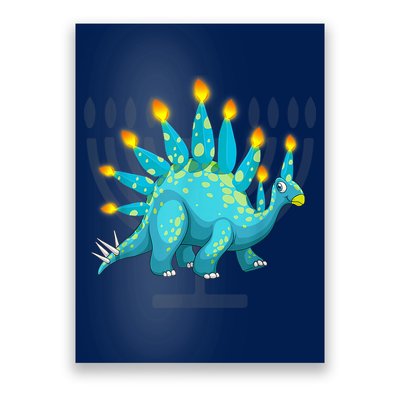 Cute Dinosaur Menorasaurus Hanukkah Stegosaurus Chanukah Kid Poster