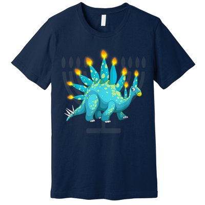 Cute Dinosaur Menorasaurus Hanukkah Stegosaurus Chanukah Kid Premium T-Shirt