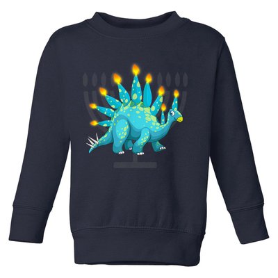 Cute Dinosaur Menorasaurus Hanukkah Stegosaurus Chanukah Kid Toddler Sweatshirt
