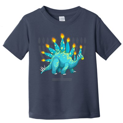 Cute Dinosaur Menorasaurus Hanukkah Stegosaurus Chanukah Kid Toddler T-Shirt