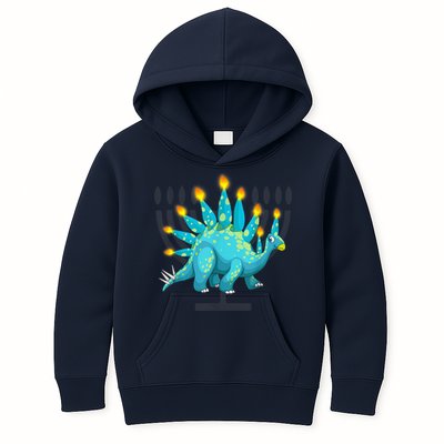 Cute Dinosaur Menorasaurus Hanukkah Stegosaurus Chanukah Kid Kids Hoodie