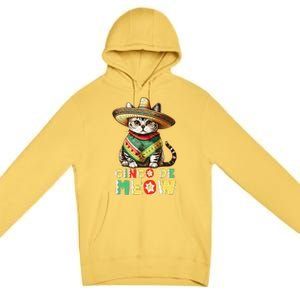 Cinco De Mayo Funny Mexican Cat Sombrero Poncho Premium Pullover Hoodie