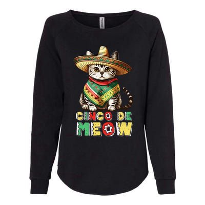 Cinco De Mayo Funny Mexican Cat Sombrero Poncho Womens California Wash Sweatshirt