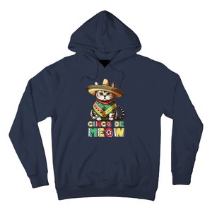 Cinco De Mayo Funny Mexican Cat Sombrero Poncho Hoodie