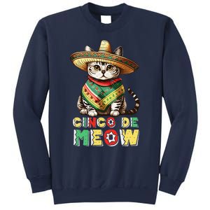 Cinco De Mayo Funny Mexican Cat Sombrero Poncho Sweatshirt