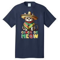 Cinco De Mayo Funny Mexican Cat Sombrero Poncho Tall T-Shirt