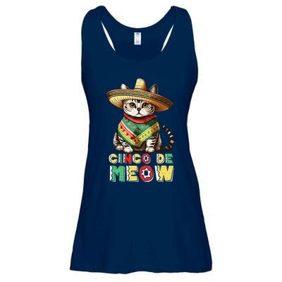 Cinco De Mayo Funny Mexican Cat Sombrero Poncho Ladies Essential Flowy Tank