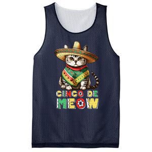 Cinco De Mayo Funny Mexican Cat Sombrero Poncho Mesh Reversible Basketball Jersey Tank