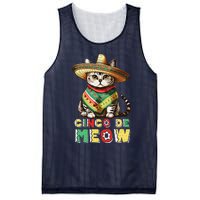 Cinco De Mayo Funny Mexican Cat Sombrero Poncho Mesh Reversible Basketball Jersey Tank