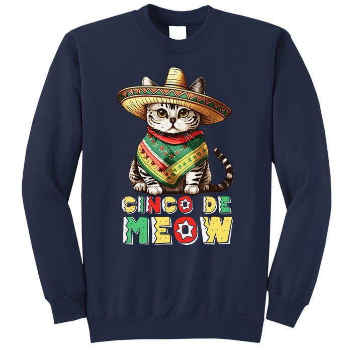 Cinco De Mayo Funny Mexican Cat Sombrero Poncho Tall Sweatshirt