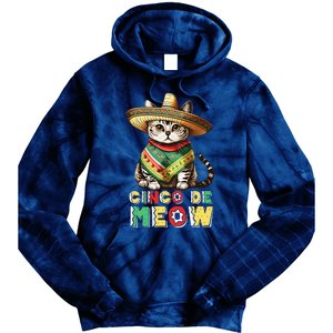 Cinco De Mayo Funny Mexican Cat Sombrero Poncho Tie Dye Hoodie