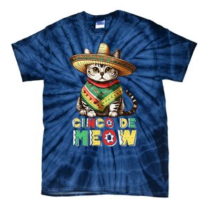 Cinco De Mayo Funny Mexican Cat Sombrero Poncho Tie-Dye T-Shirt