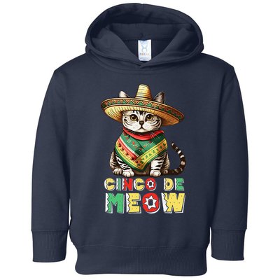 Cinco De Mayo Funny Mexican Cat Sombrero Poncho Toddler Hoodie