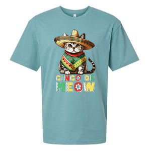 Cinco De Mayo Funny Mexican Cat Sombrero Poncho Sueded Cloud Jersey T-Shirt