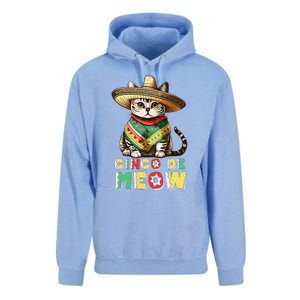 Cinco De Mayo Funny Mexican Cat Sombrero Poncho Unisex Surf Hoodie