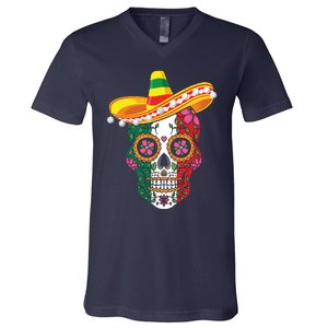 Cinco De Mayo Shirts Sugar Mexican Skull Cinco De Mayo V-Neck T-Shirt