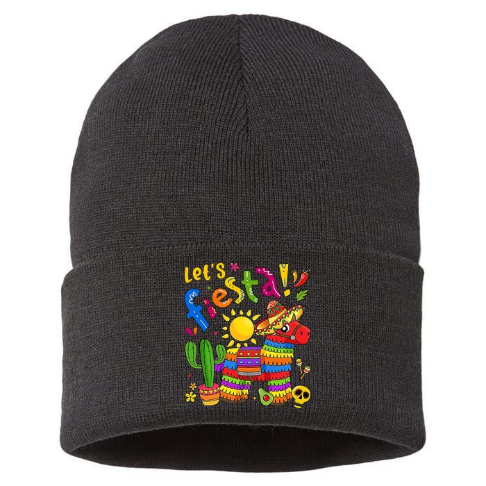 Cinco De Mayo Girl Boy Mexican Lets Fiesta Fun Sustainable Knit Beanie