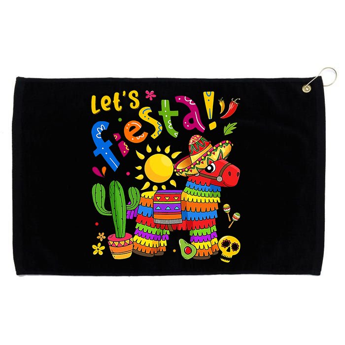 Cinco De Mayo Girl Boy Mexican Lets Fiesta Fun Grommeted Golf Towel