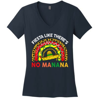 Cinco De Mayo Outfit Fiesta Like No Manana Funny Mexican Women's V-Neck T-Shirt