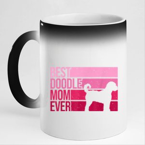 Cool Doodle Mom Art Women Aussiedoodle Goldendoodle Dog 11oz Black Color Changing Mug